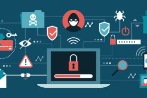 various cybersecurity threats and icons-Intrusion protection system