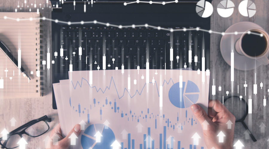 Business and financial concept. Stock market - digital asset management​