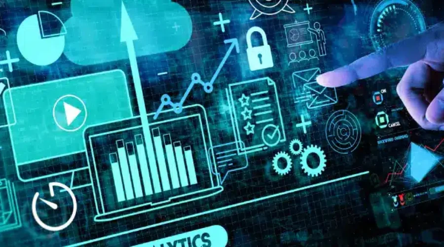 person interacting with digital data analytics - Data Analytics