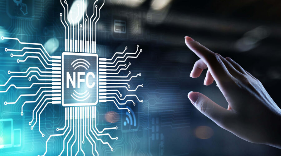 image depicts a futuristic representation of NFC - near field communication​