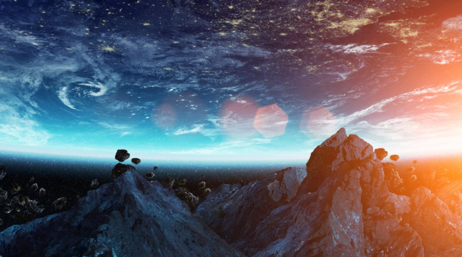 Dramatic view of Earth from space with a glowing sunrise-cyber attack