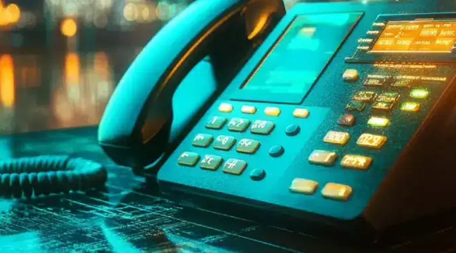 modern office phone with a digital display - unified communications