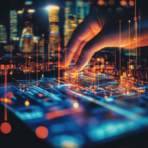 hand Touching futuristic - Screen of new technology - outdated tech​