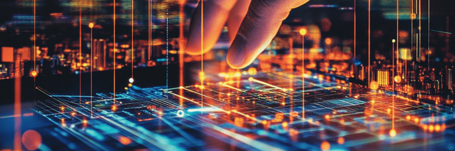 hand Touching futuristic - Screen of new technology - outdated tech​