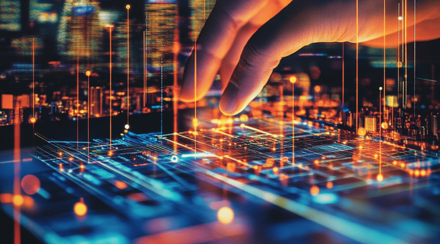 hand Touching futuristic - Screen of new technology - outdated tech​